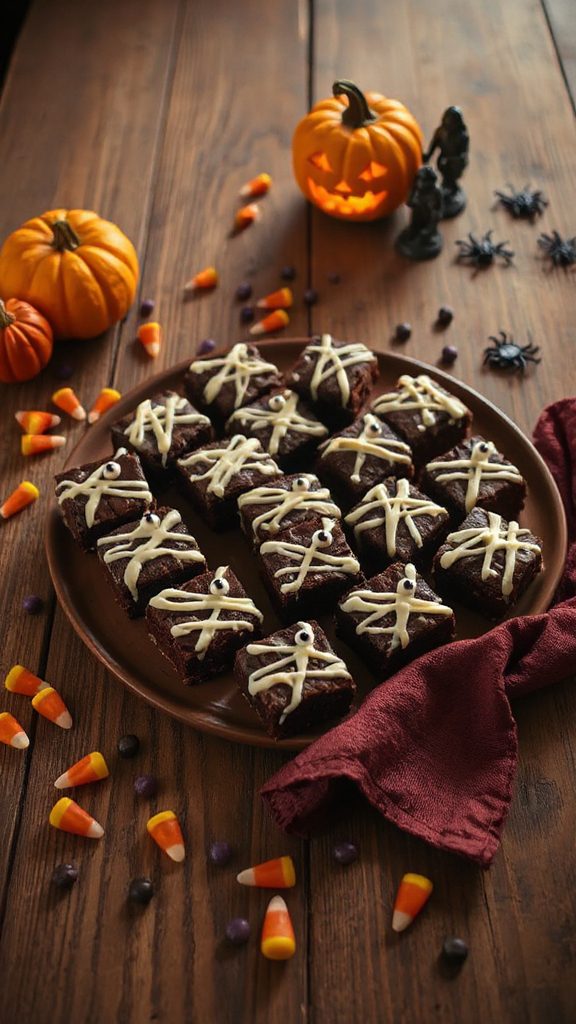 mummy brownies halloween treat