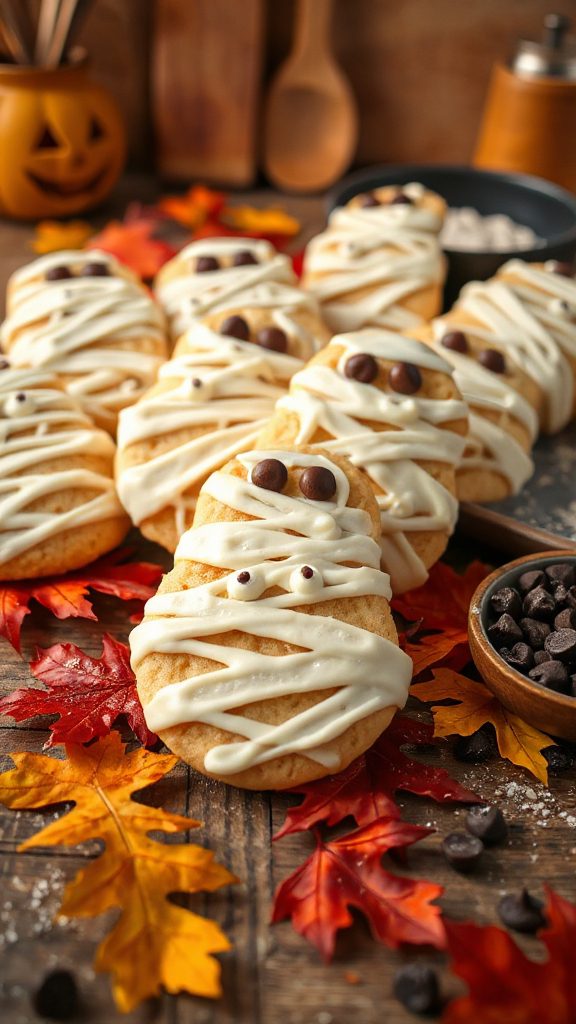 mummy cookies with chocolate