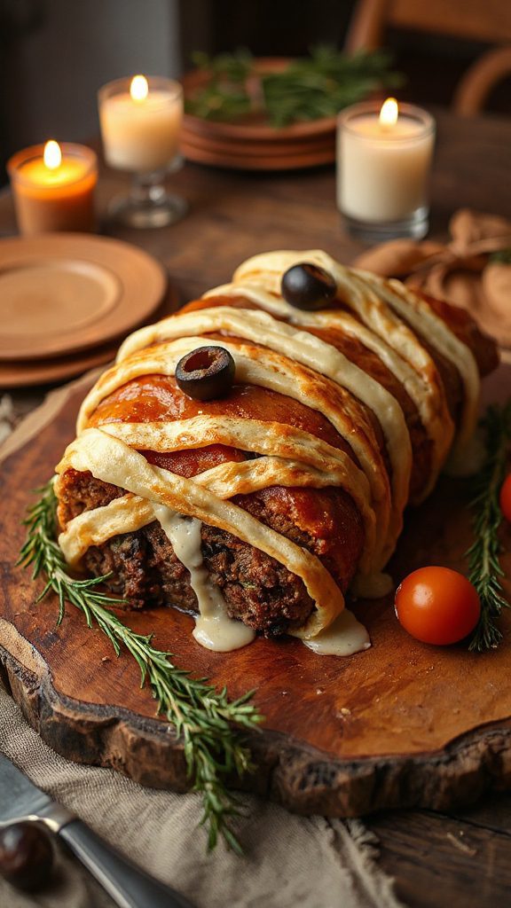 mummy meatloaf halloween recipe