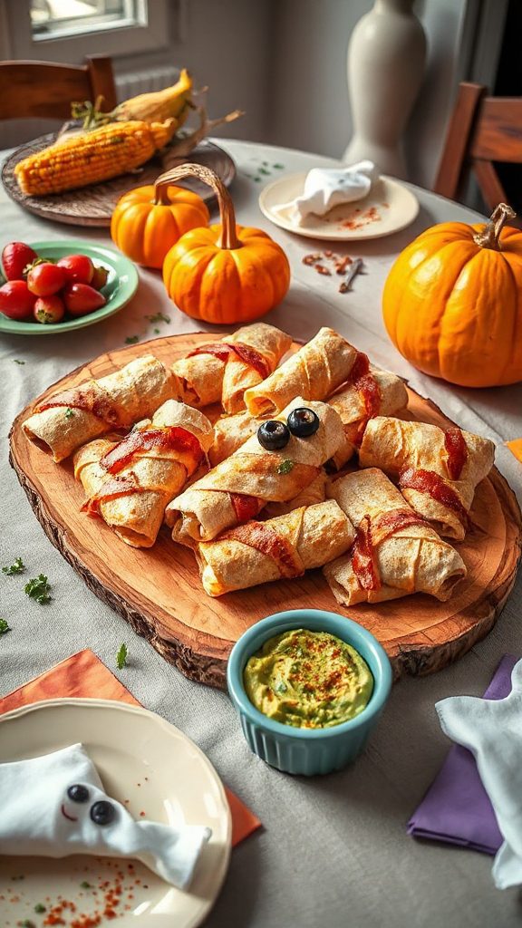 mummy themed breakfast burritos recipe