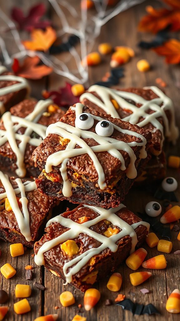 mummy themed brownies for halloween