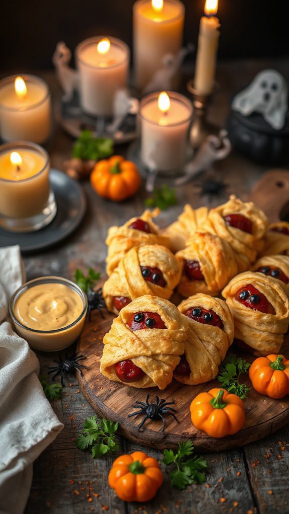 mummy themed hot dog appetizers