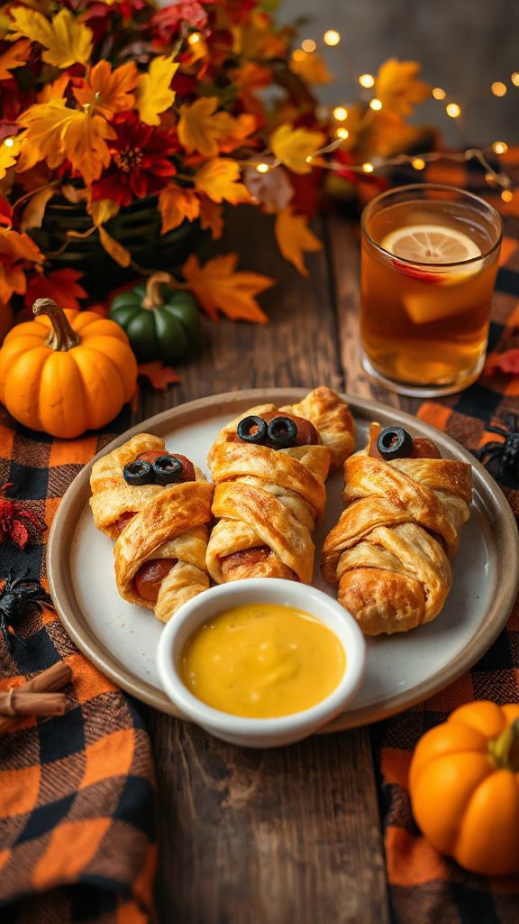 mummy themed hot dog treats
