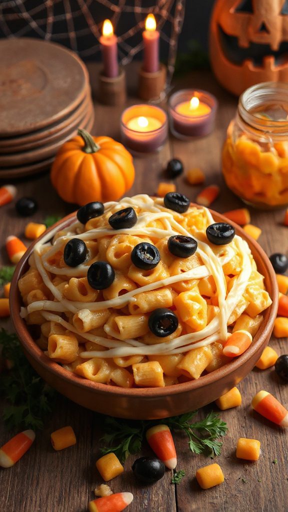 mummy themed mac and cheese