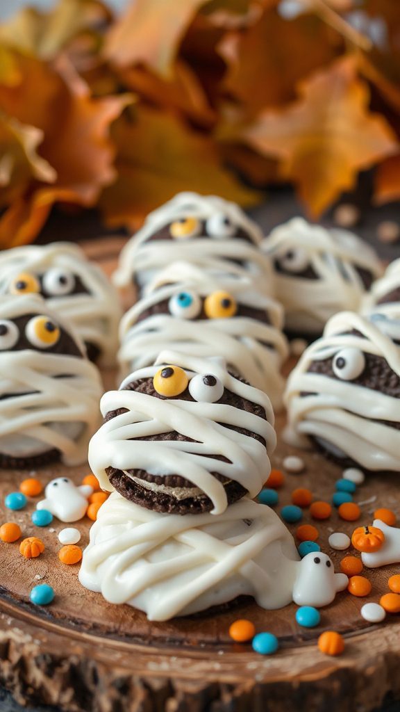 mummy themed oreo chocolate bites
