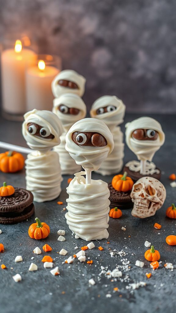 mummy themed oreo dessert pops