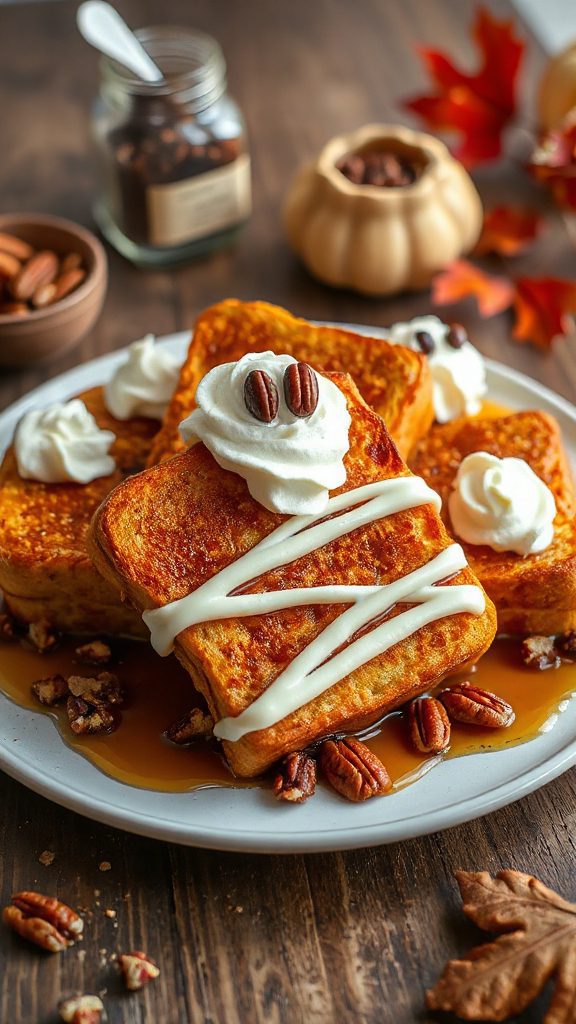 mummy themed pecan french toast