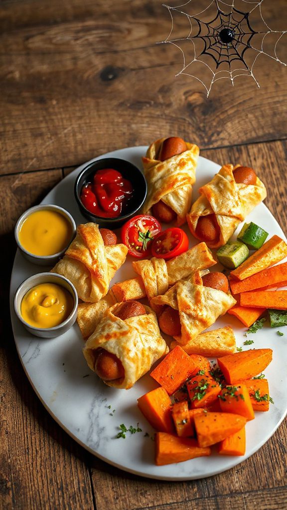 mummy wrapped hot dog treats