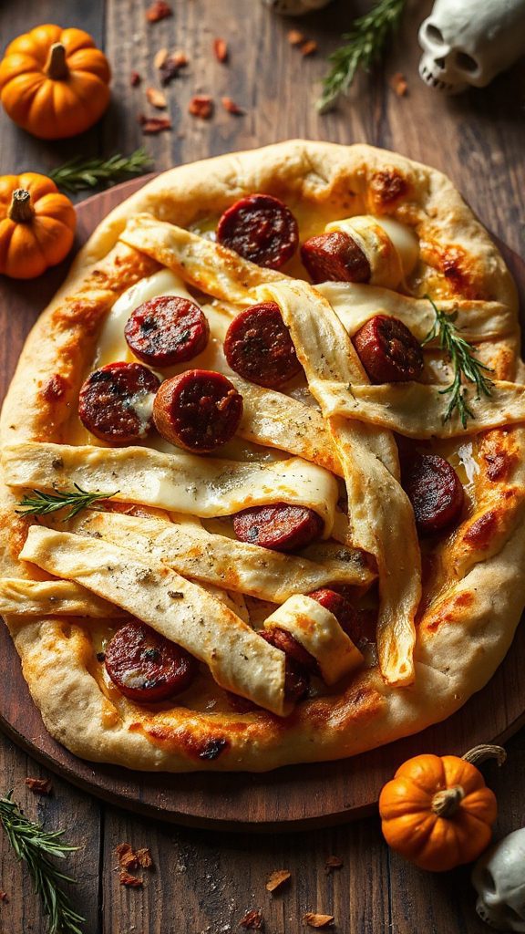 mummy wrapped sausage halloween treat