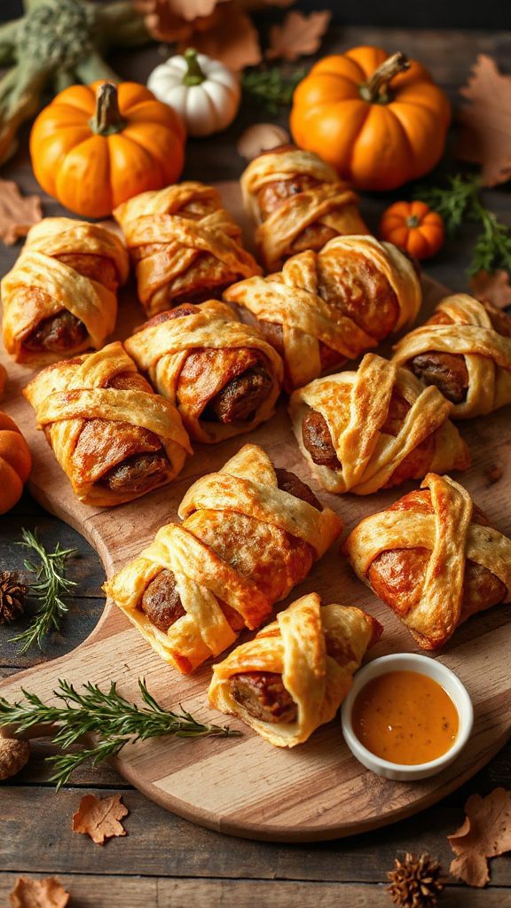 mummy wrapped sausage roll treats