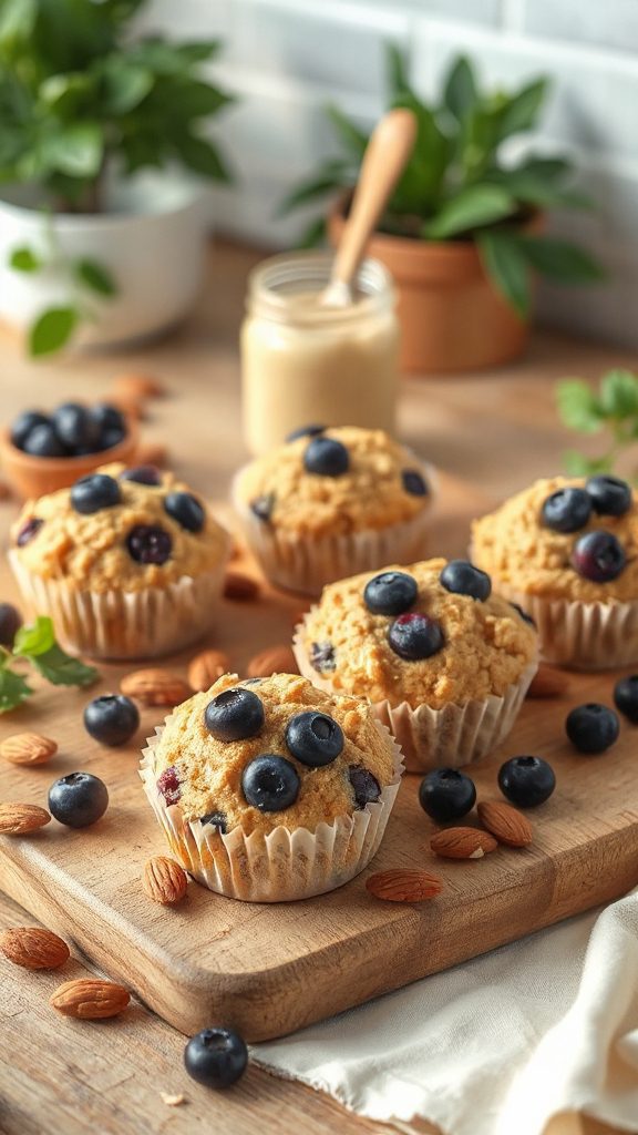 no bake blueberry almond muffins