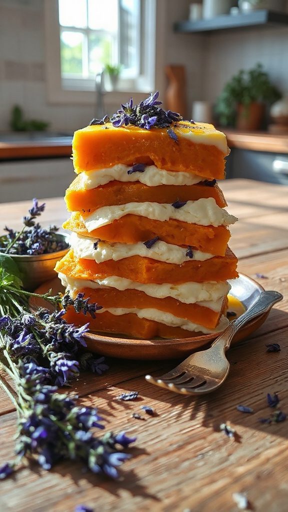 no bake cauliflower pumpkin lasagna