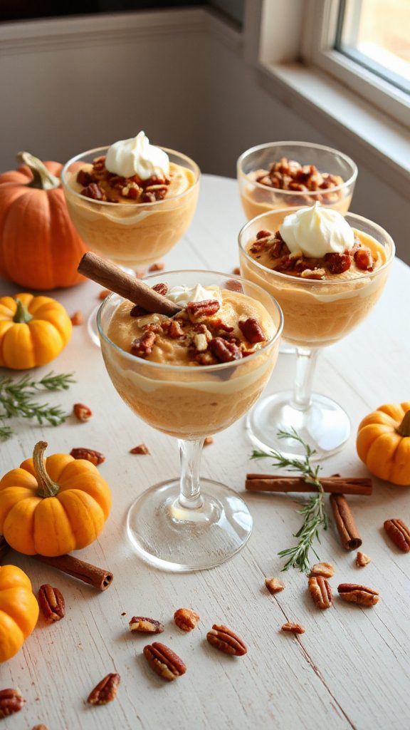 no bake pumpkin pecan parfaits