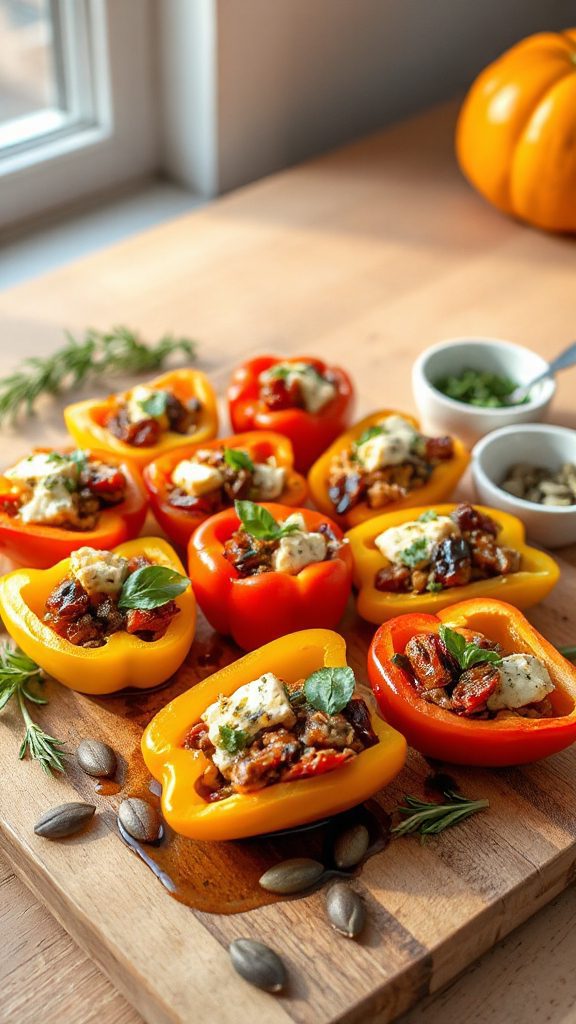 no bake stuffed mini peppers