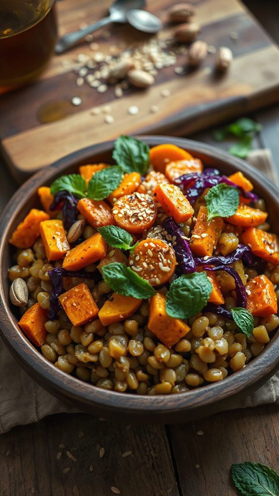 nourishing lentil vegetable salad