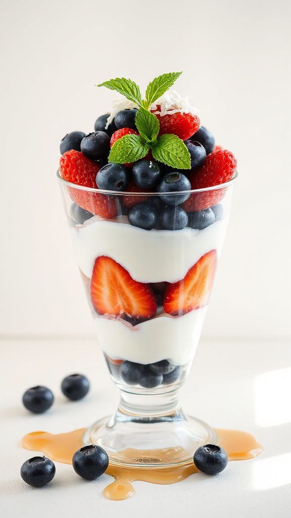 nutritious berry coconut parfait