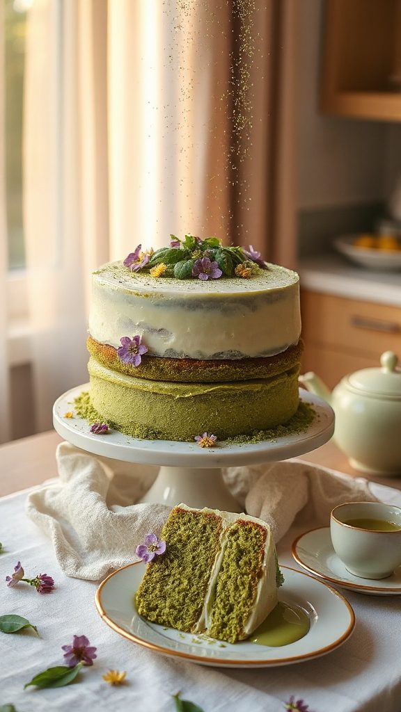 nutritious matcha no bake cake