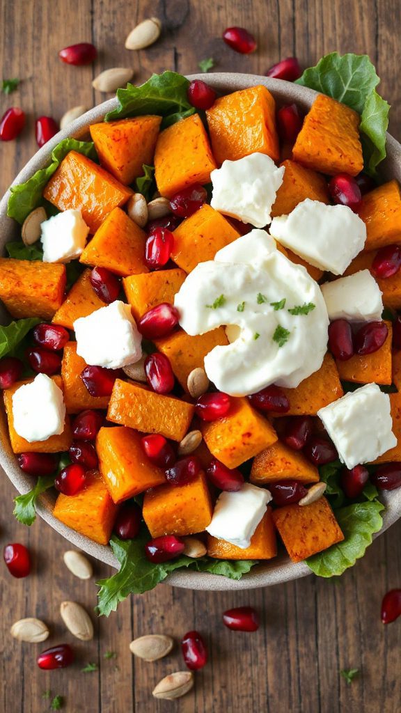 nutritious pomegranate pumpkin salad