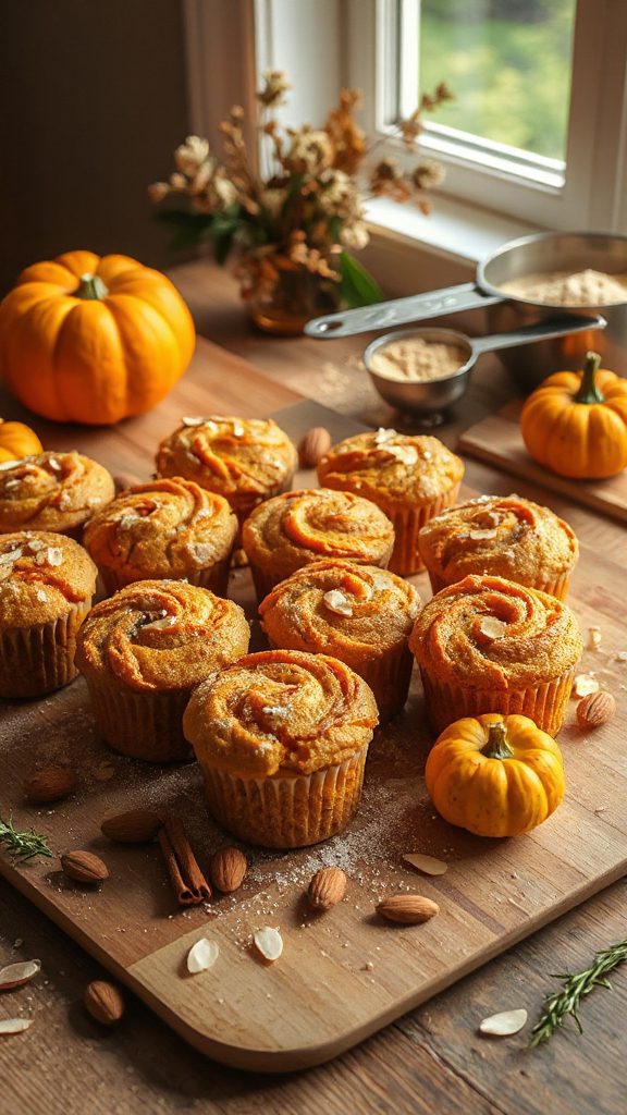 nutritious pumpkin almond muffins