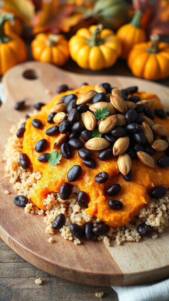 nutritious pumpkin black bean salad