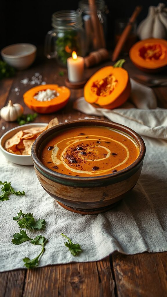 nutritious pumpkin black bean soup