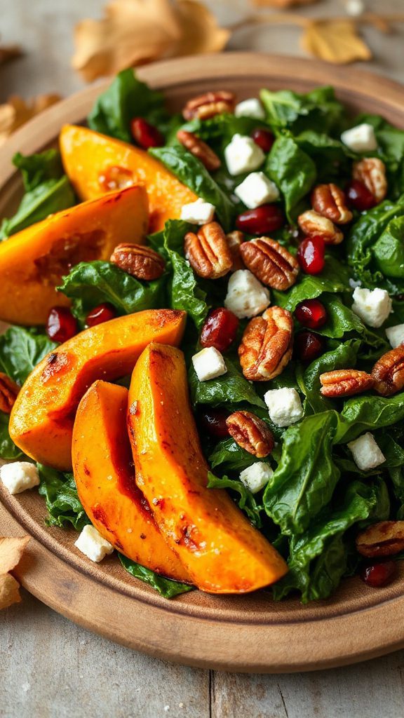 nutritious pumpkin kale salad