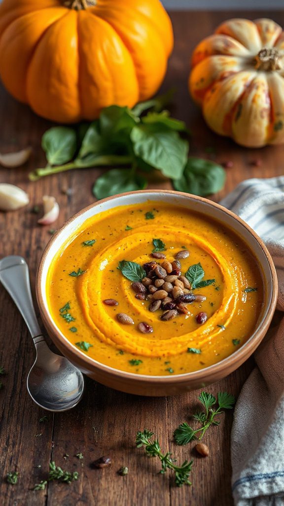 nutritious pumpkin lentil soup
