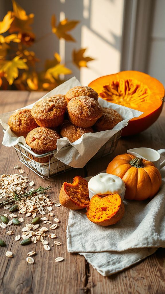 nutritious pumpkin oat muffins