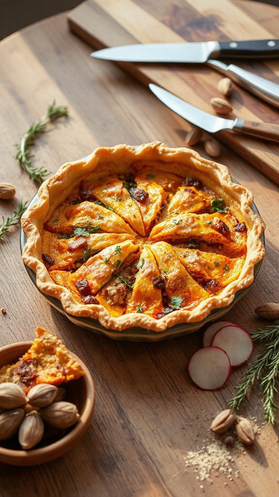 nutritious pumpkin tempeh quiche