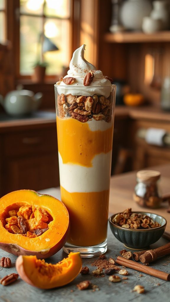nutritious pumpkin yogurt parfait