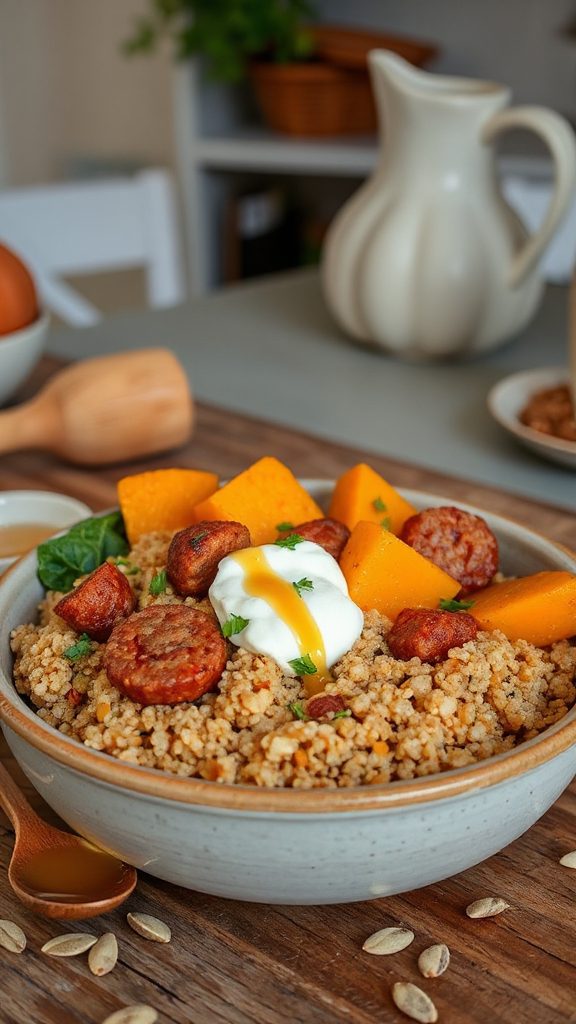 nutritious quinoa pumpkin bowl