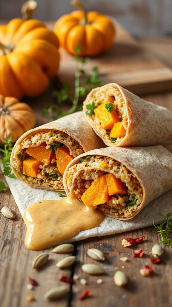 nutritious quinoa pumpkin wrap