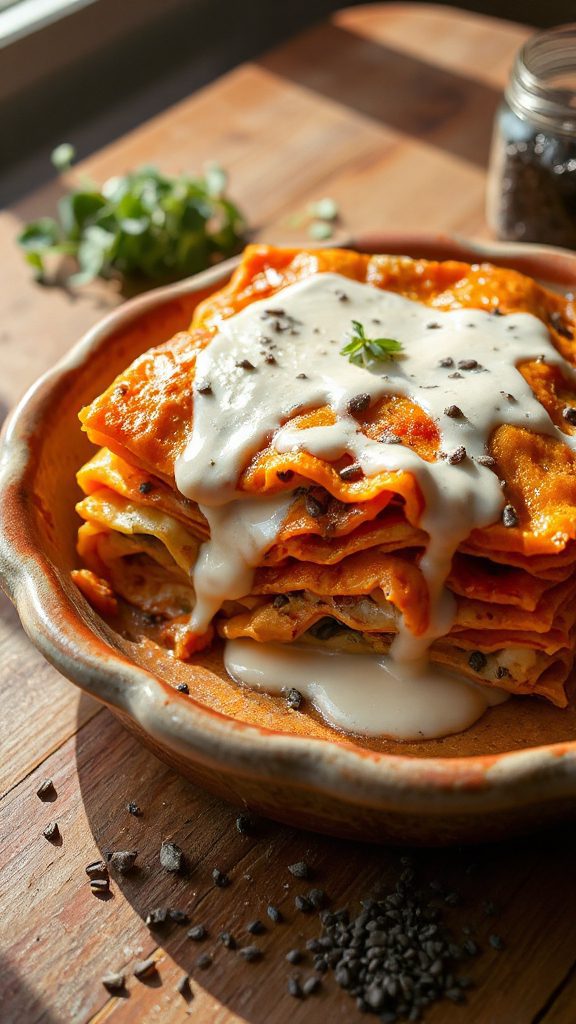 nutritious vegan pumpkin lasagna