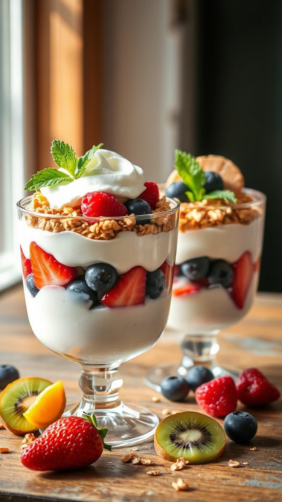 nutritious yogurt fruit parfaits