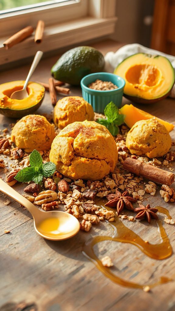 nutty avocado pumpkin treats