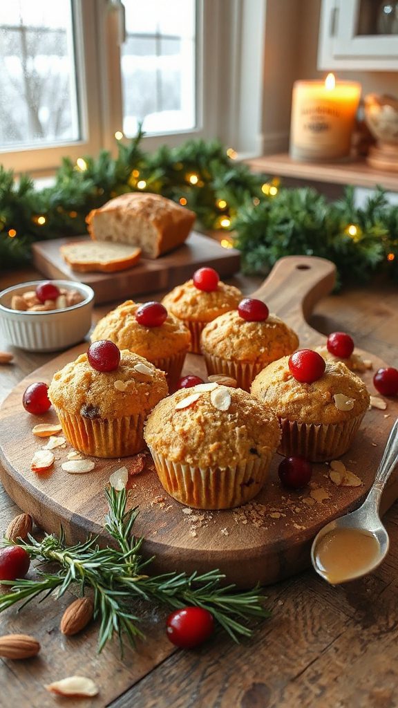nutty cranberry holiday muffins