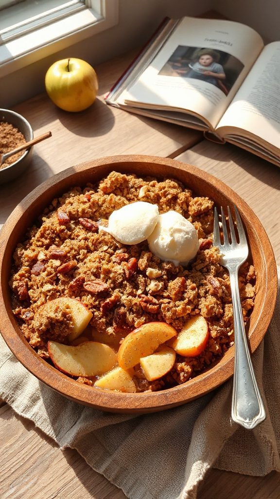 nutty granola apple crisp