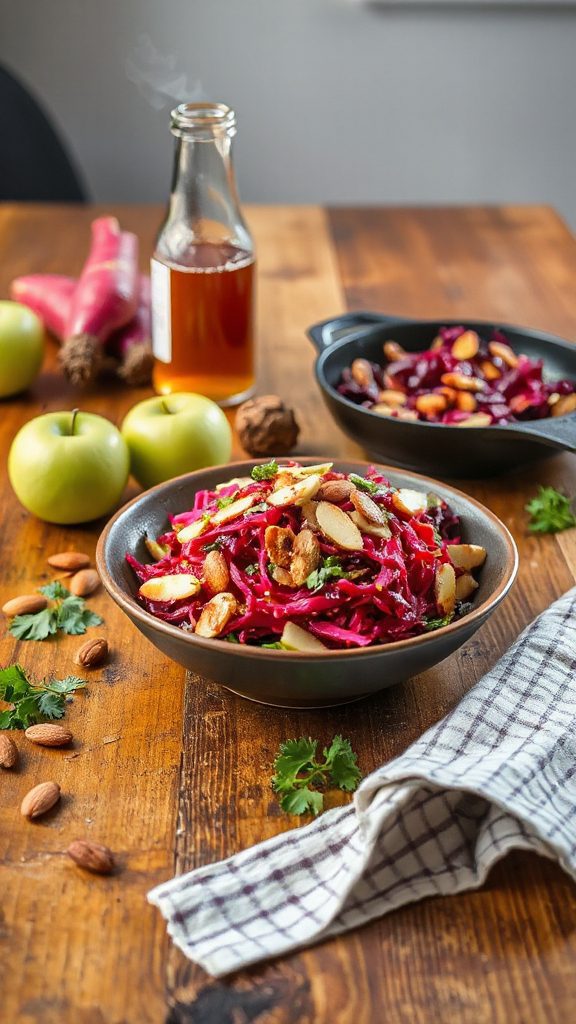 nutty maple beetroot slaw