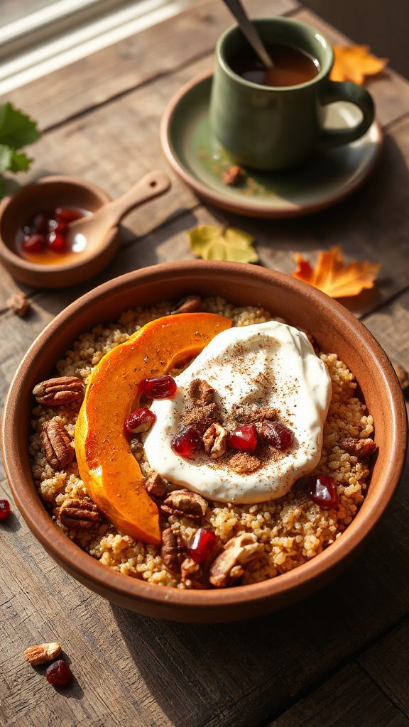 nutty pumpkin quinoa bowl