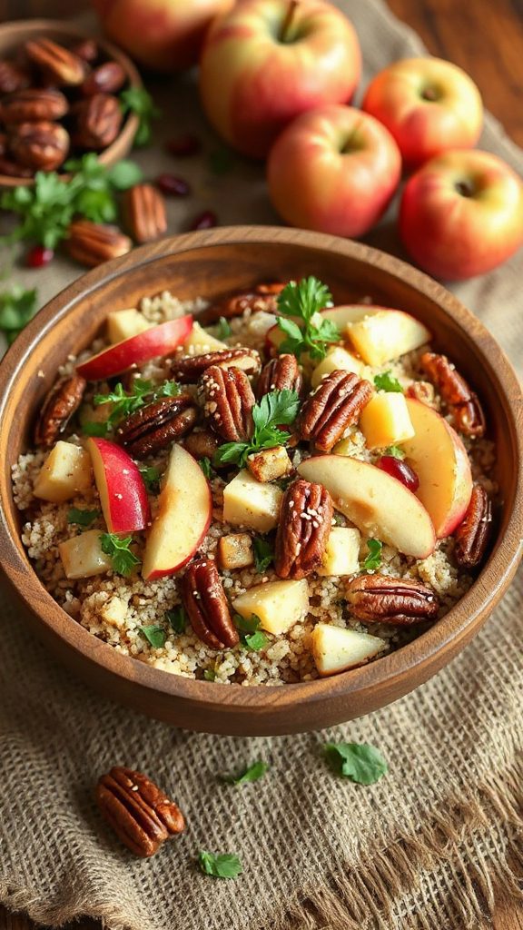 nutty quinoa apple salad