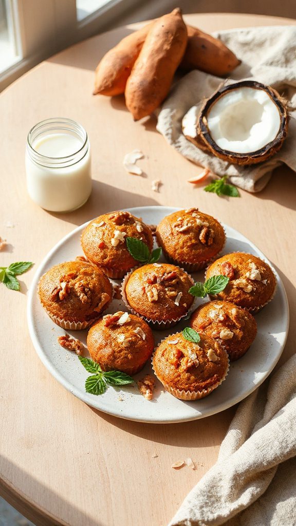 nutty vegan sweet potato muffins