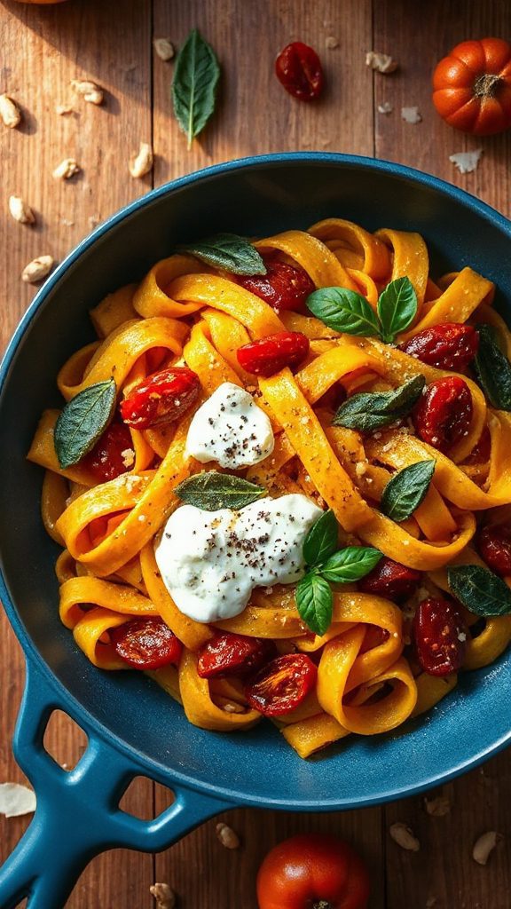 one pan pumpkin tuscan pasta