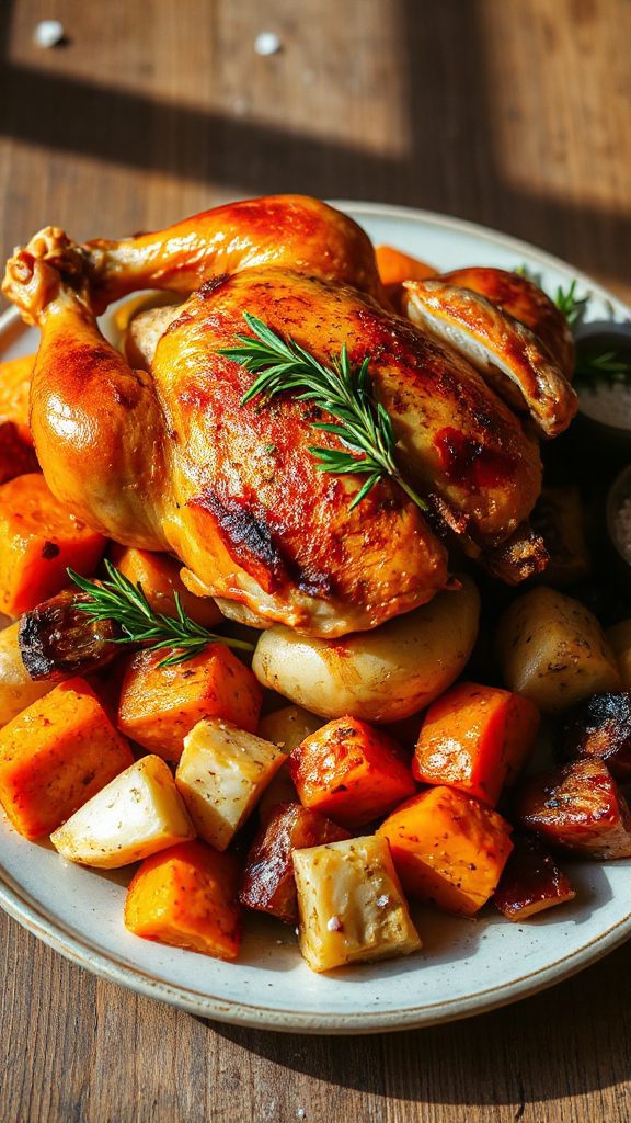 paprika spiced chicken with sweet potatoes