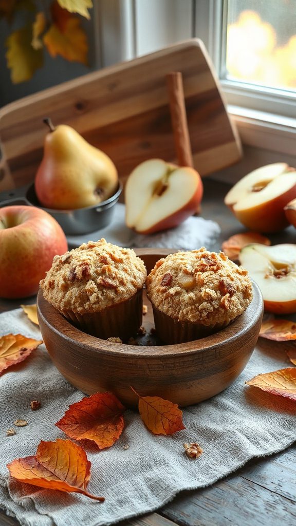 pear and apple muffins