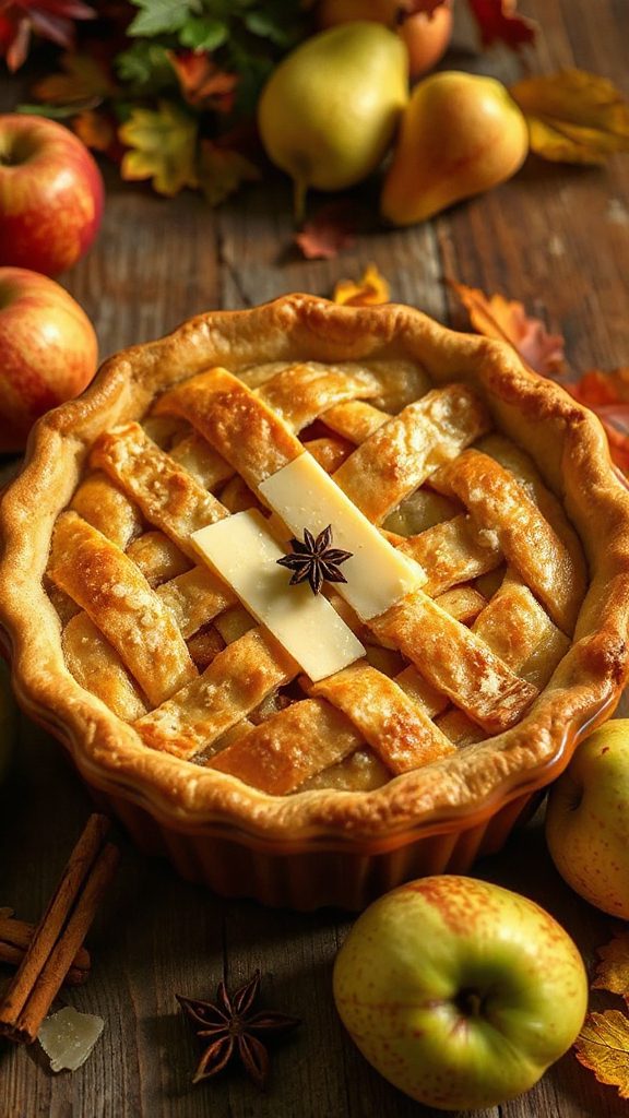 pear apple cheddar pie