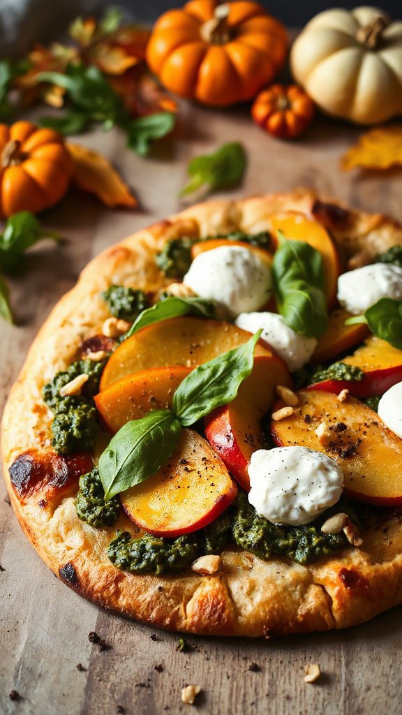 pesto apple mozzarella flatbread