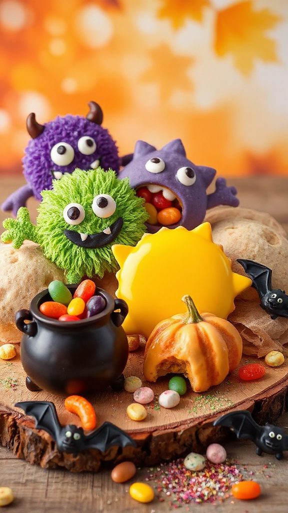 playful halloween monster cookies