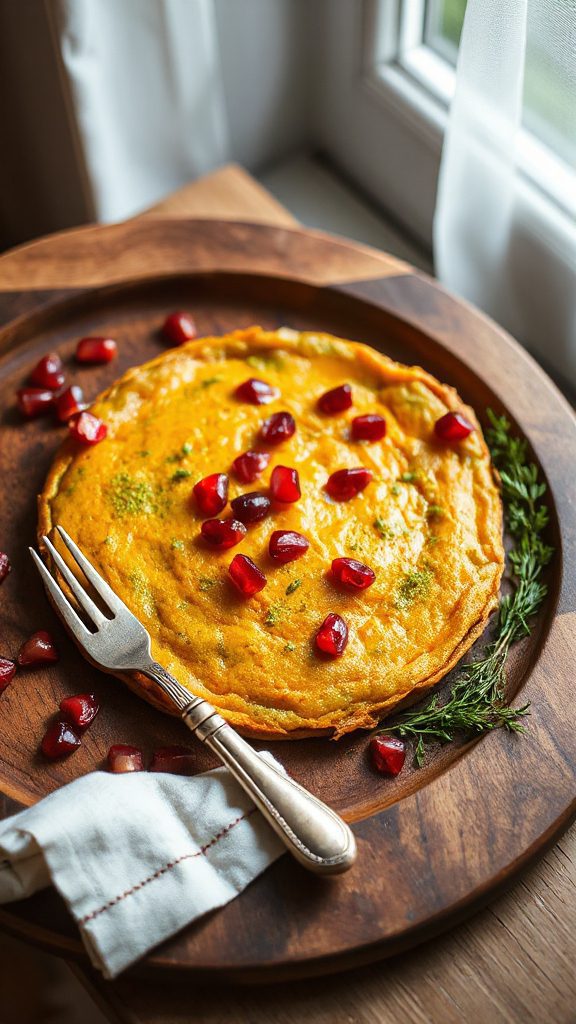 pomegranate matcha pumpkin frittata