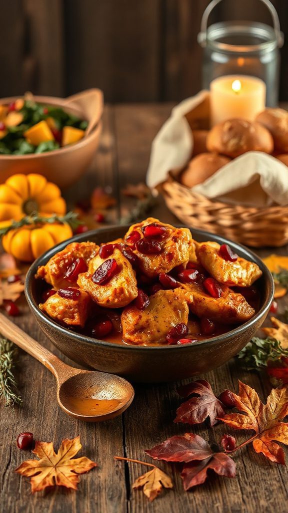 pomegranate topped butter chicken