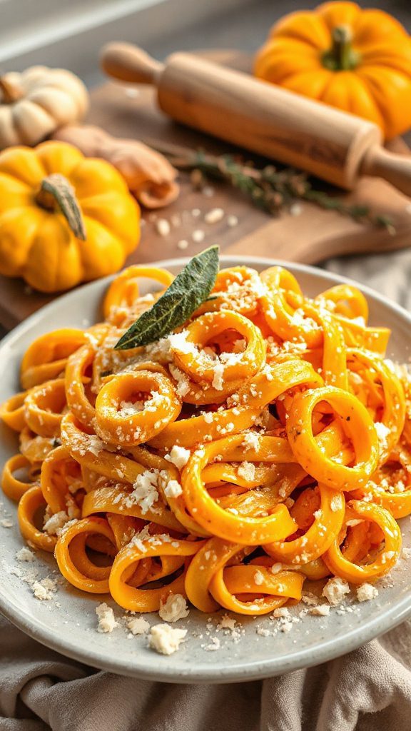 pumpkin alfredo pasta delight